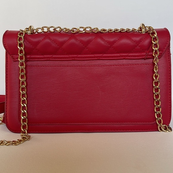 LIKE NEW RED BADGLEY MISCHKA GOLD STUDDED QUILTED CROSSBODY OR SHOULDER BAG - Picture 7 of 12